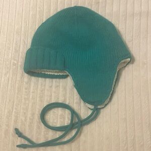 J. Crew Green Knit Earflap Hat S/M